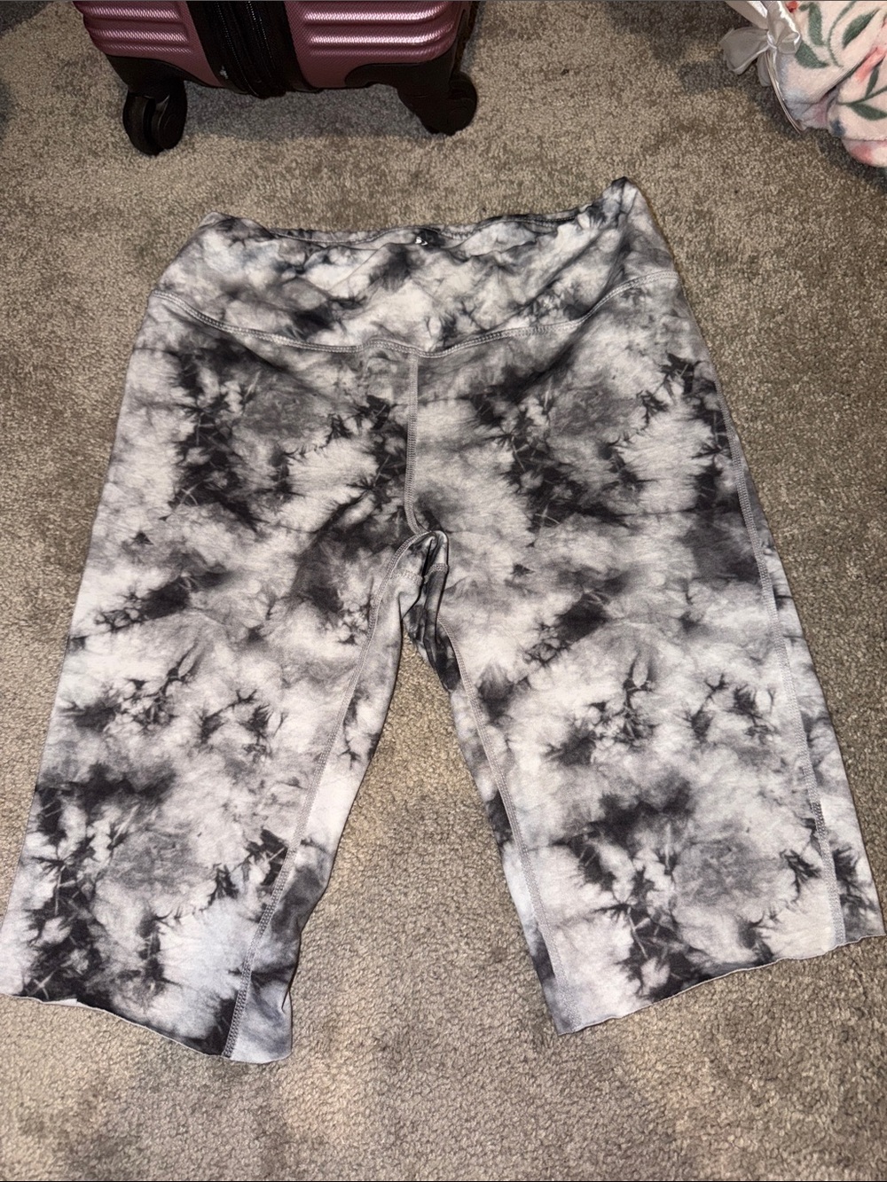Black & White Tie-Dye Biker Shorts